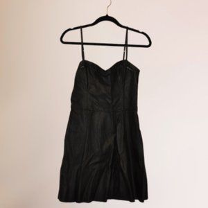 ABERCROMBIE PLEATHER DRESS-BLACK-MED
